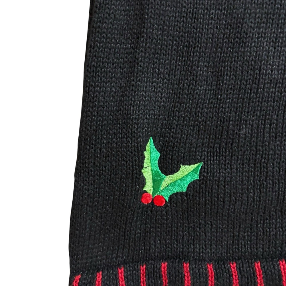 VTG Holiday Editions Christmas Sweater Vest Embroidered Womens 2XL Snowman Sled - Picture 9 of 9